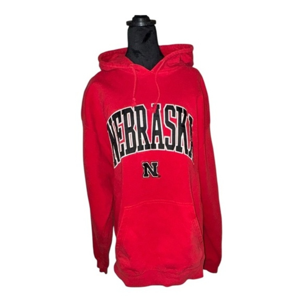 VTG Nebraska Cornhuskers Hoodie Men's 2XLarge Sweatshirt‎ Red Old Varsity